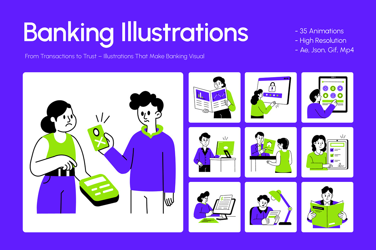 Animated Bank and Banking, a Finance Illustration by Vectors Market (Photo 1 of 5)