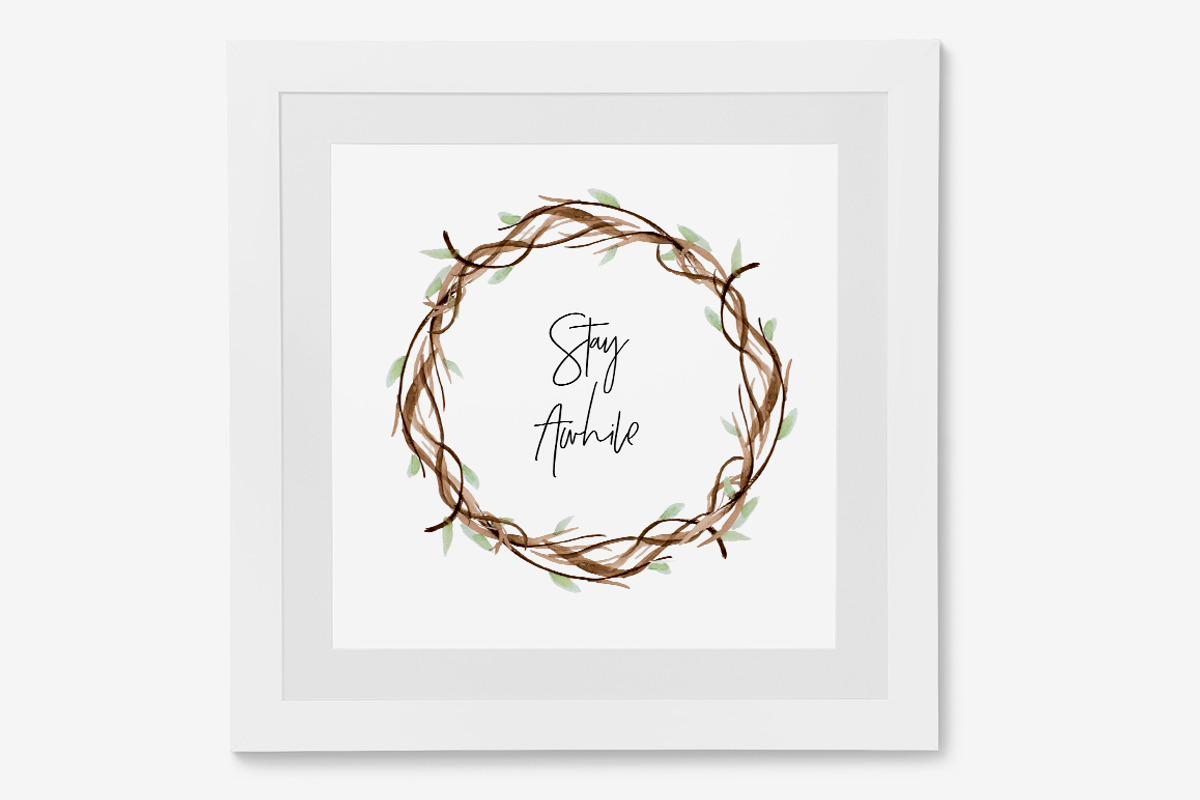 Round Watercolor Organic Wreath, an Illustration by DailyMiracleDigitals,LLC (Photo 3 of 6)