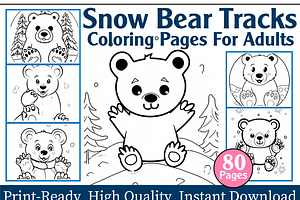 Snow Bear Tracks Coloring Pages