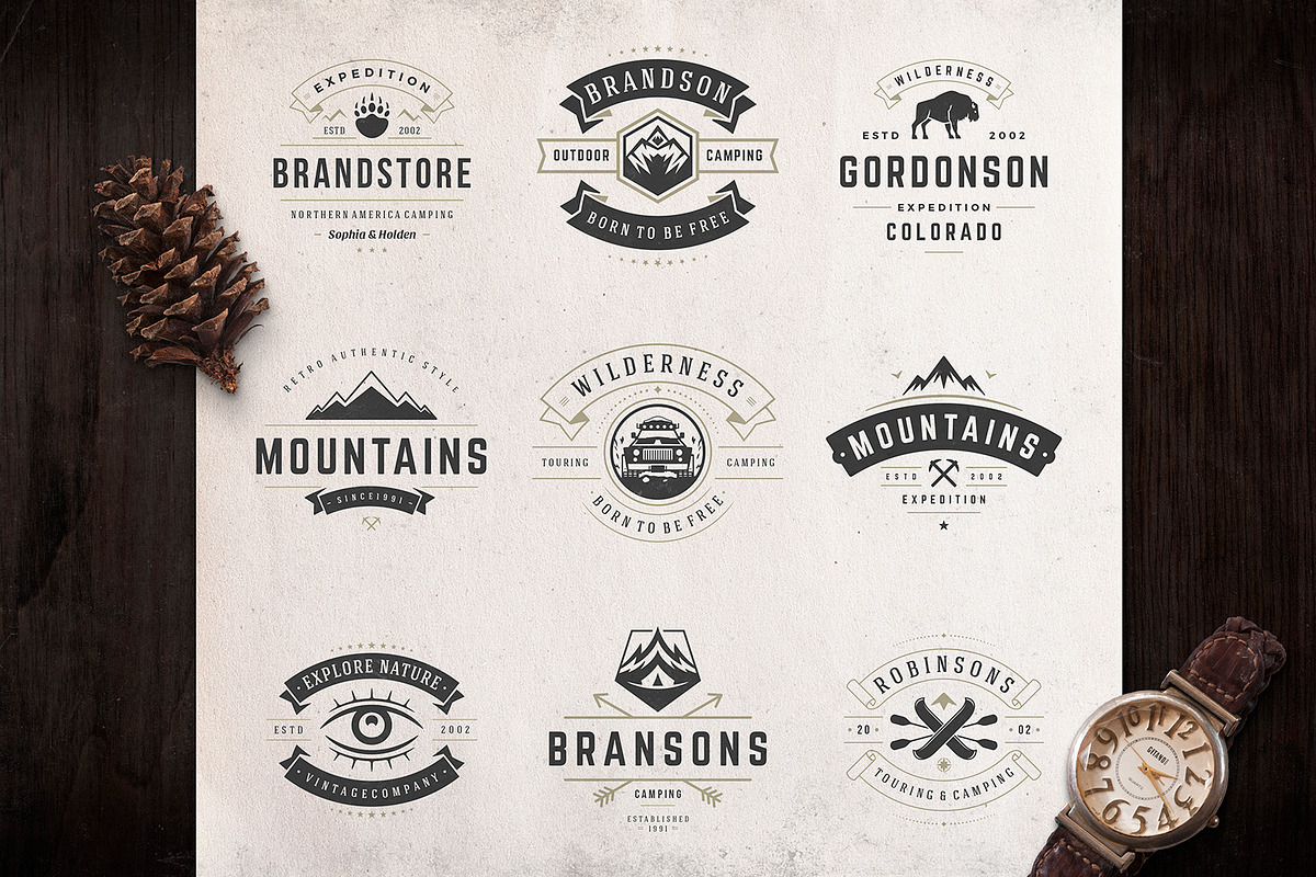 280 Outdoor logos and badges, a Branding & Logo Template by Vasya Kobelev (Photo 36 of 83)