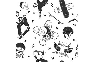 Skateboarding Pattern. Sport Extreme