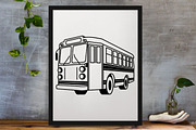 Bus Silhouette SVG, a Transportation Illustration by newminddesign (Thumbnail 3 of 3)