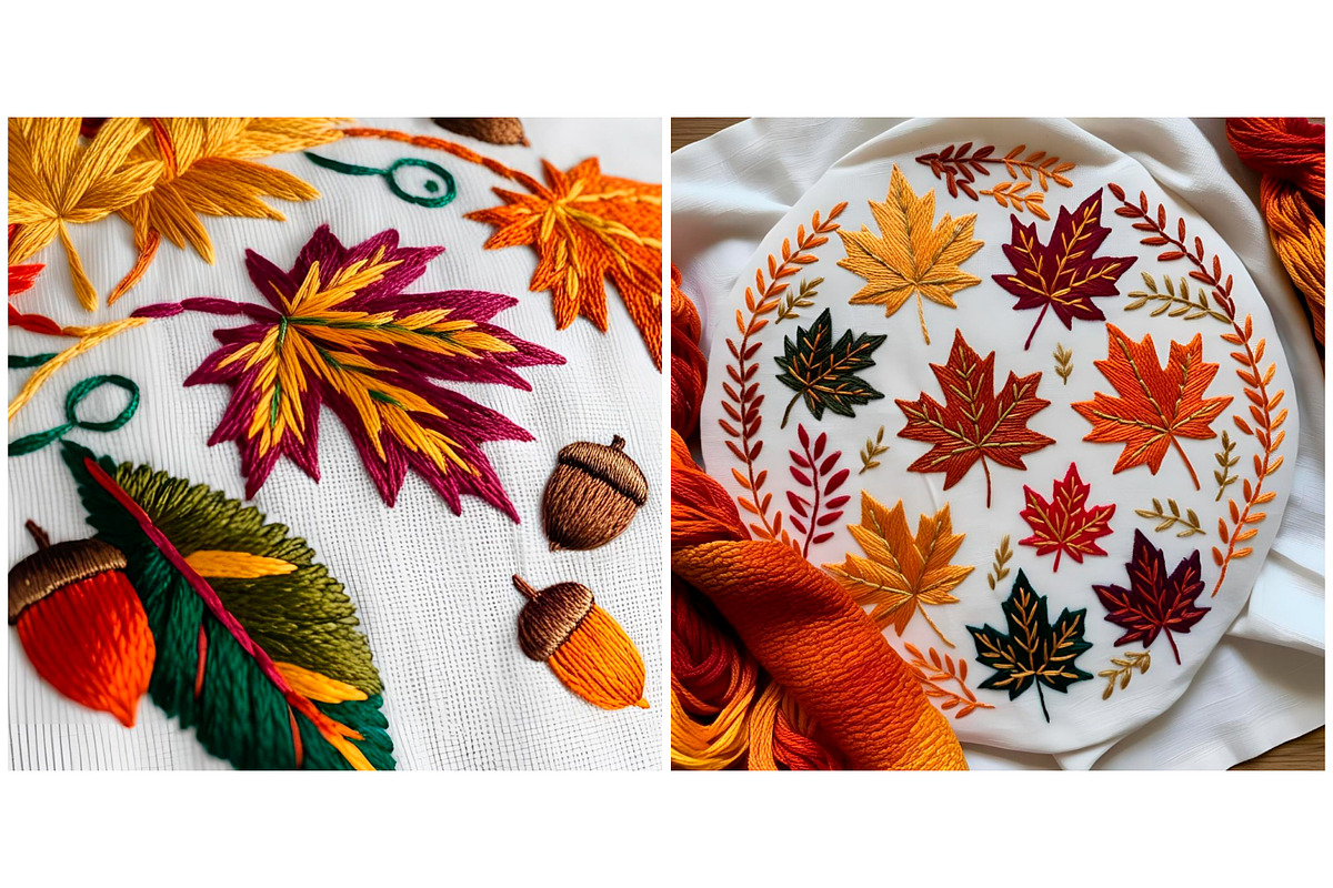 Background Embroidered Leaf Tree, a Background Graphic by IrySha (Photo 4 of 6)