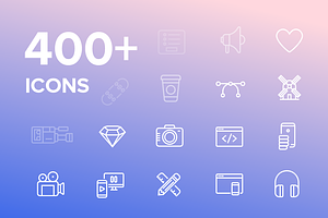 400+ Vector Icons pack, UI, Media