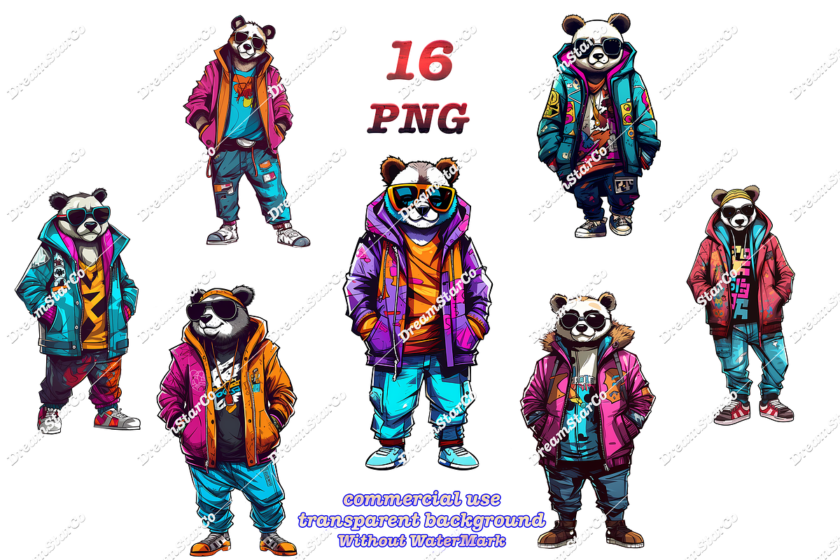 cute panda clipart, an Object Graphic by DreamerStarCo (Photo 1 of 6)