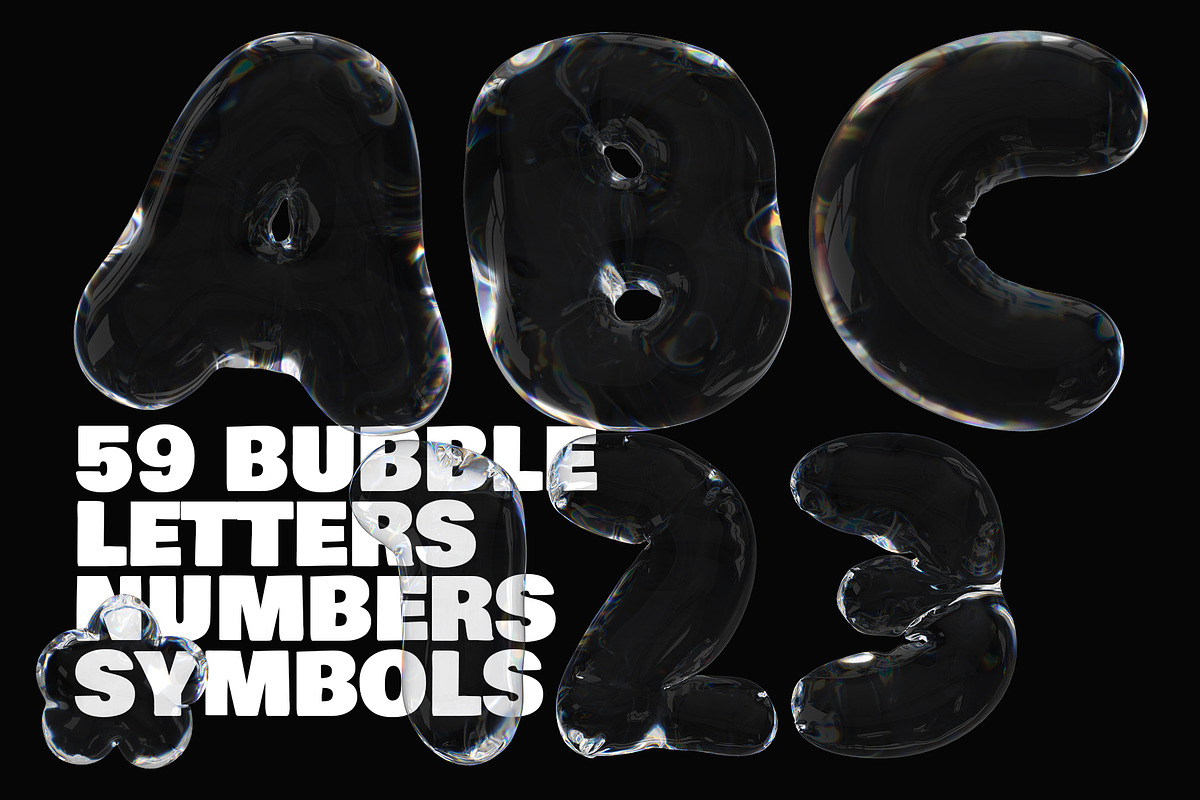 3D Soap Bubbles and Letters set, a Graphic by LarysaZabrotskaya (Photo 2 of 12)