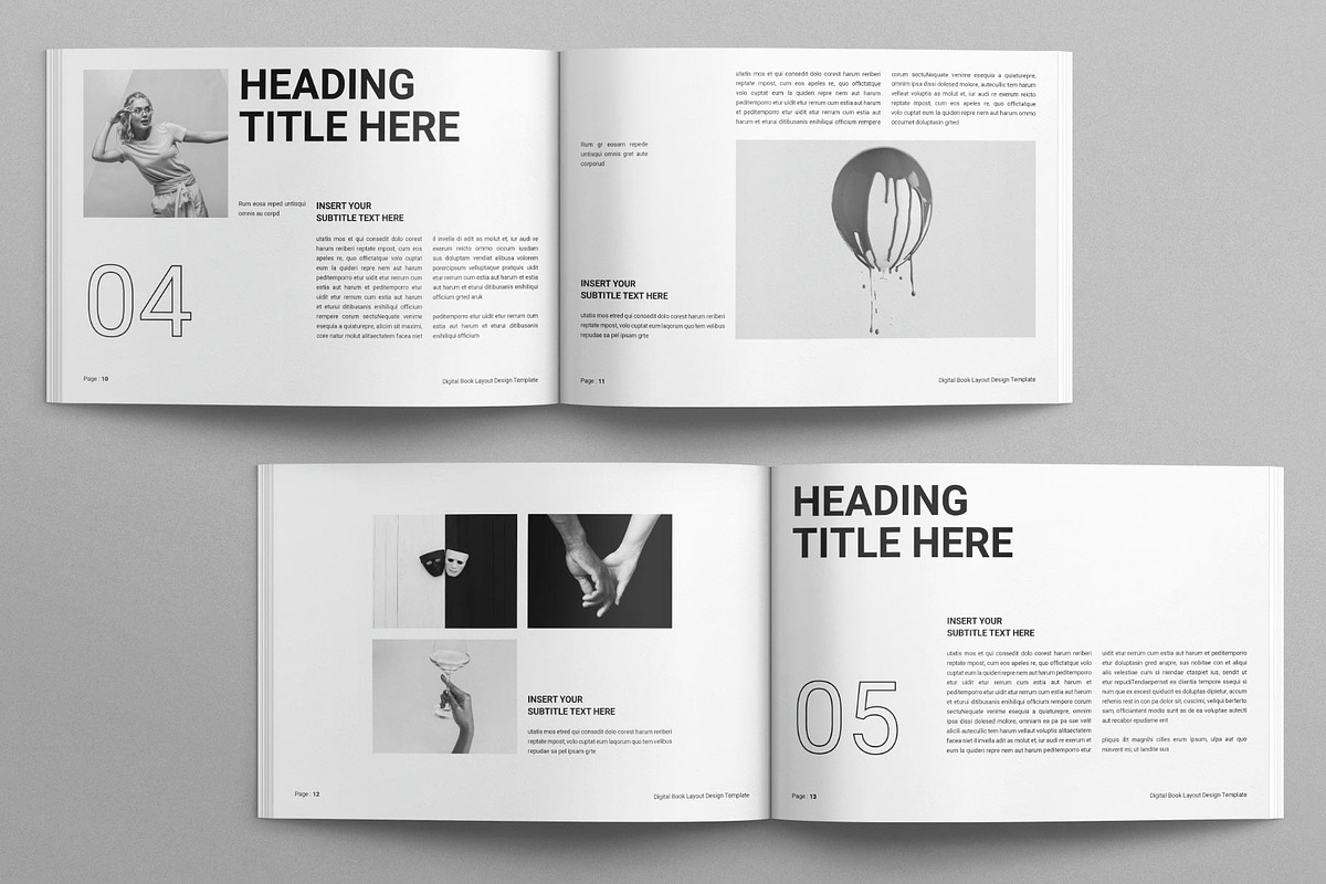 Digital Book Layout Design Template, a Magazine Template by E-Type ...