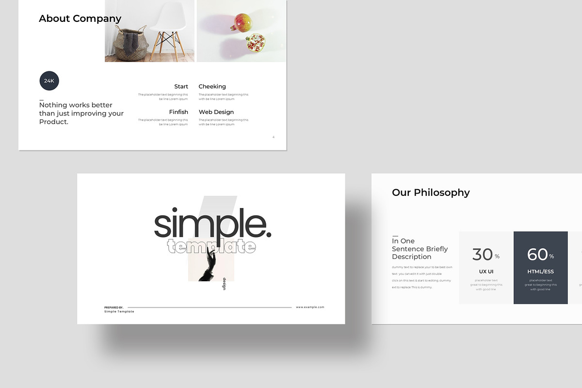 Simple Minimal Presentation Template preview 5