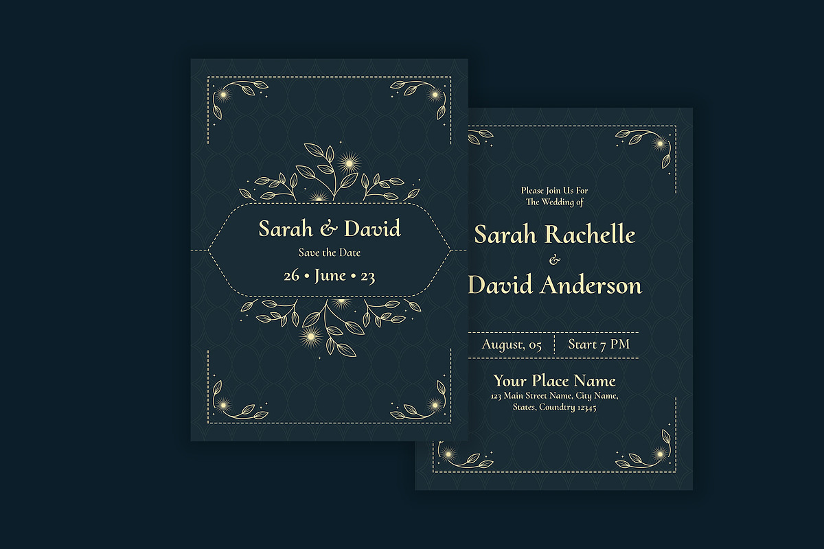 Elegant Floral Wedding Invitation, an Invitation Template by Neermana (Photo 2 of 4)