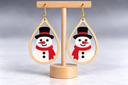 Christmas Snowman Earrings Laser Cut, an Object Graphic by Canvas Craft (Thumbnail 4 of 4)