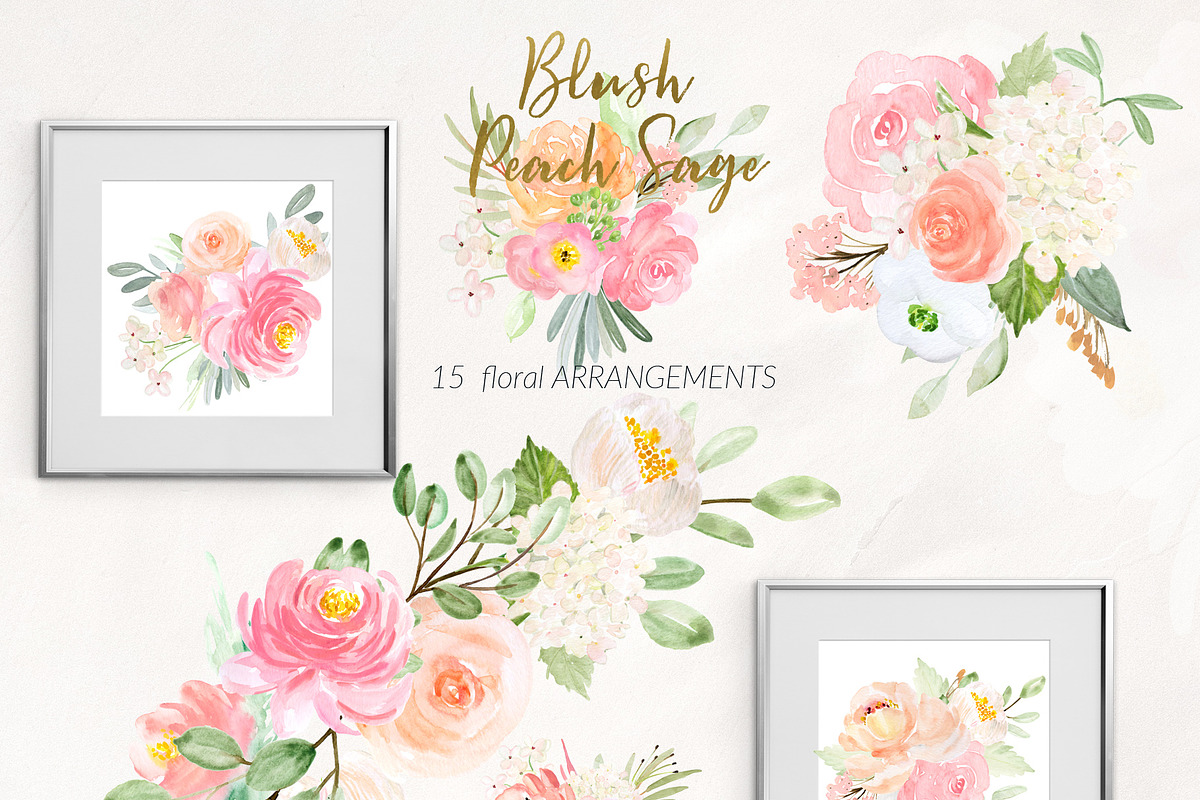 Blush Peach Sage flowers, a Texture Illustration by LABFcreations (Photo 4 of 13)