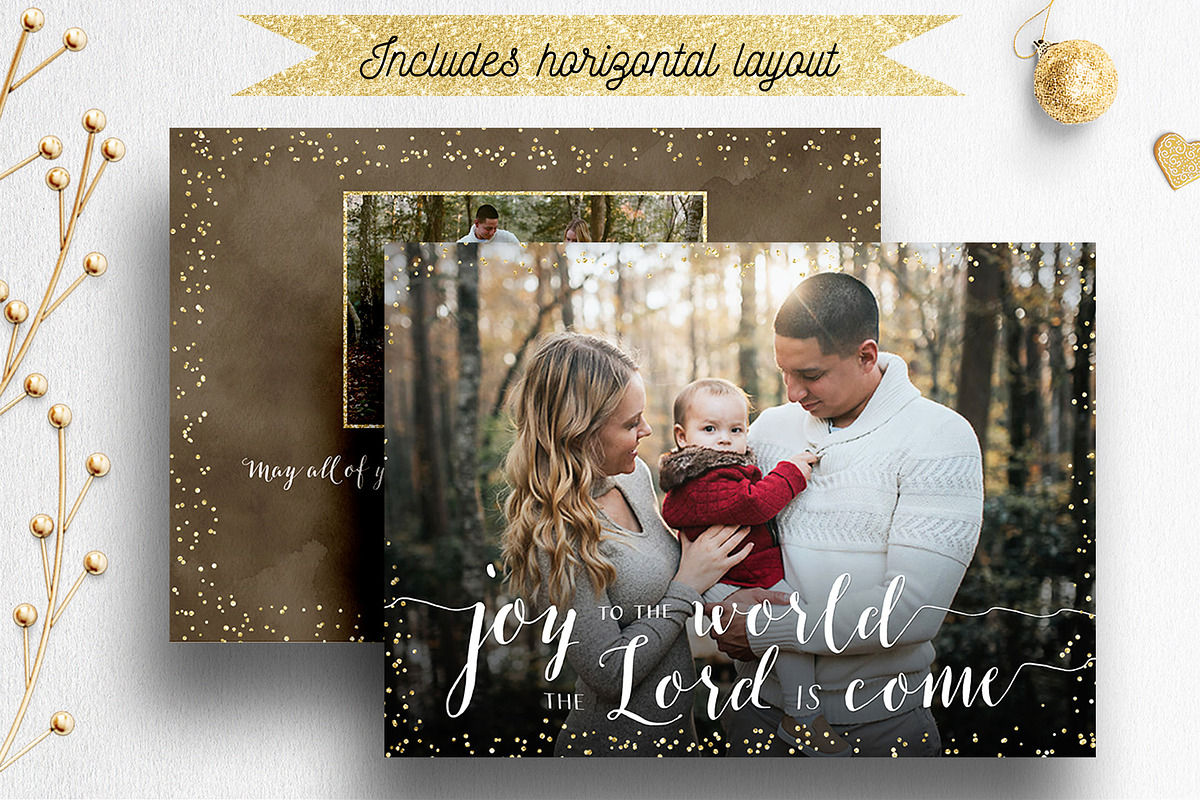 Christmas Card Template Photoshop 03, a Card Template by Nifty Template Studio (Photo 2 of 10)