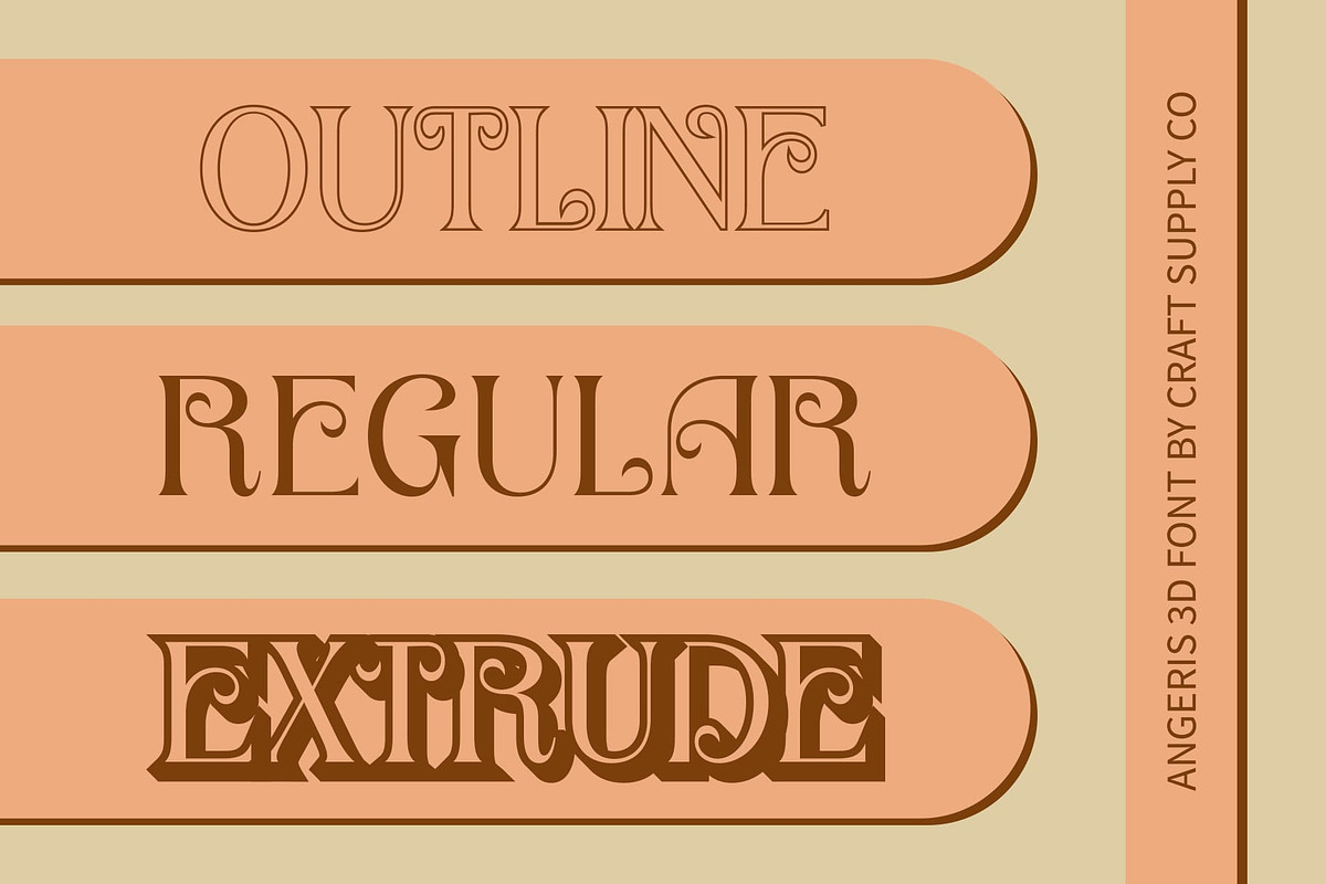 Angeris 3D, a Serif Font by Craft Supply Co. (Photo 2 of 8)