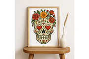 Sugar Skull Wall Art Day of the Dead, a Background Graphic by LaseredNinja (Thumbnail 4 of 7)