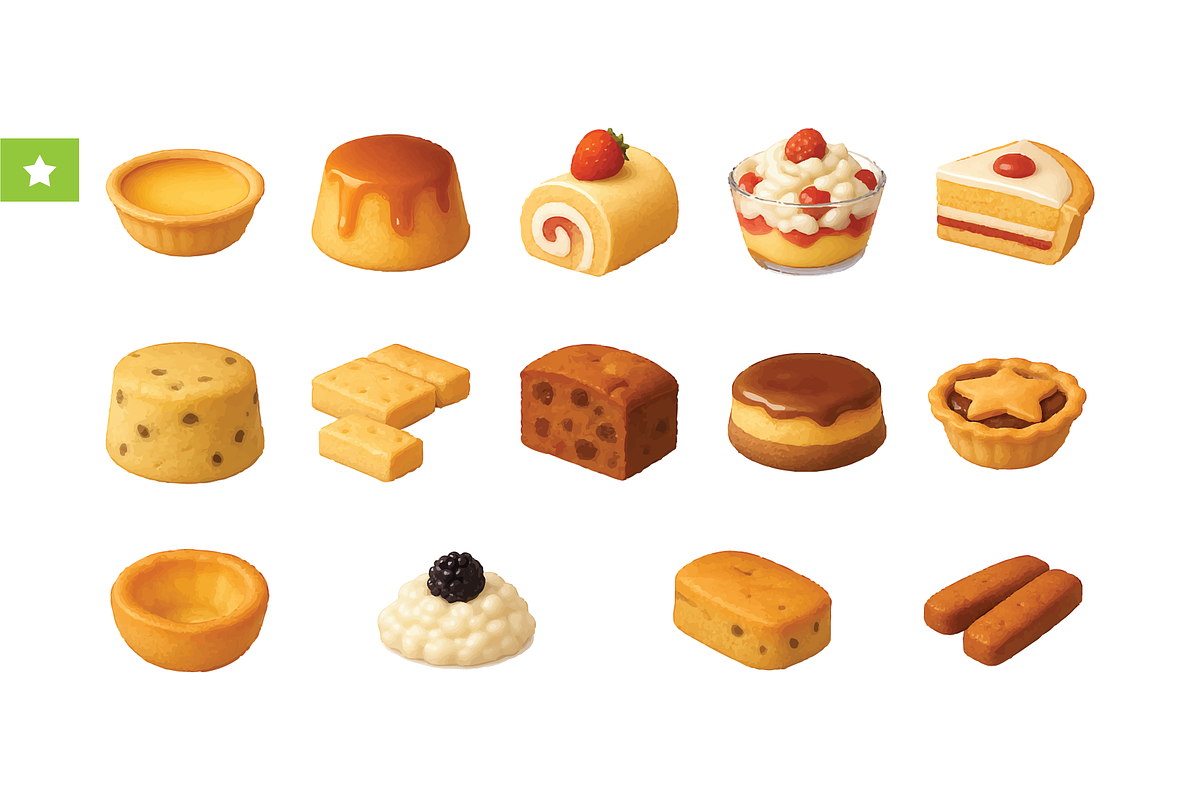 Delicious Assorted Dessert Icons, an Object Graphic by RT Studio