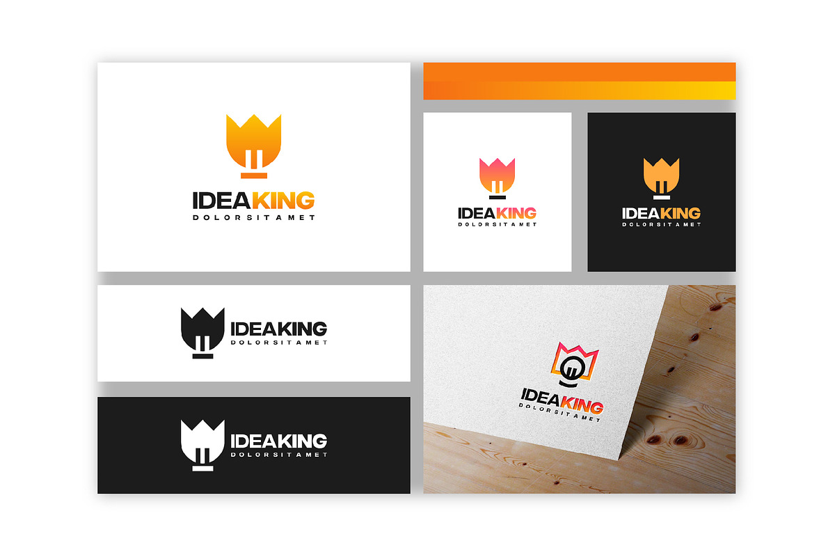 Set of Idea king logo designs, a Branding & Logo Template by Lucky Creative (Photo 4 of 5)