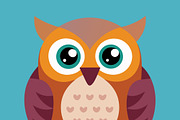 Cute cartoon owl with big eyes, an Animal Illustration by SouravDesign (Thumbnail 1 of 3)