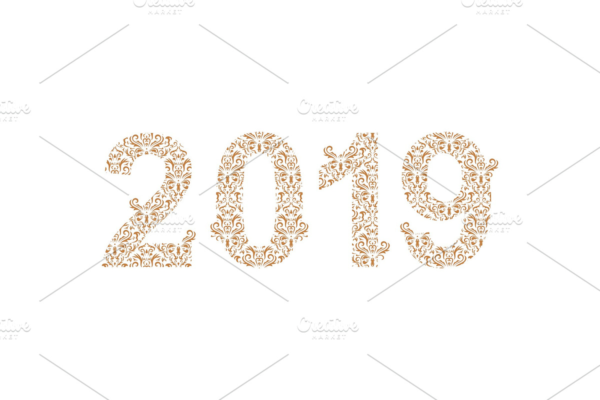 Number 2019 year patterned, an Object Graphic by Things for designers ...