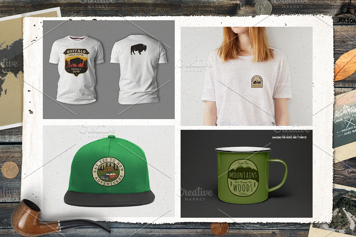 Retro Camp Road Trip Badge Kit, a Branding & Logo Template by JeksonGraphics (Photo 10 of 10)