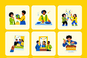 Happy Birthday Illustration Set, a Decorative Illustration by Prosymbols (Thumbnail 7 of 10)
