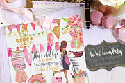 Dinner Party Watercolor Clipart., an Illustration by My Creative Atelier (Thumbnail 1 of 4)