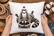 Cute Raccoon Heart Paws Love, a Seasonal Illustration by designcity5 (Thumbnail 3 of 4)