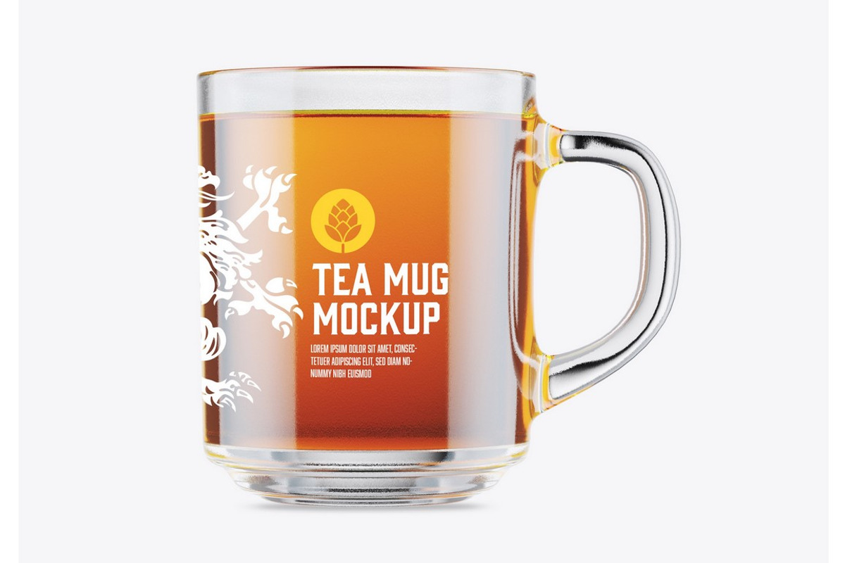 Glass Tea Mug, a Product Mockup by OneVectorStock