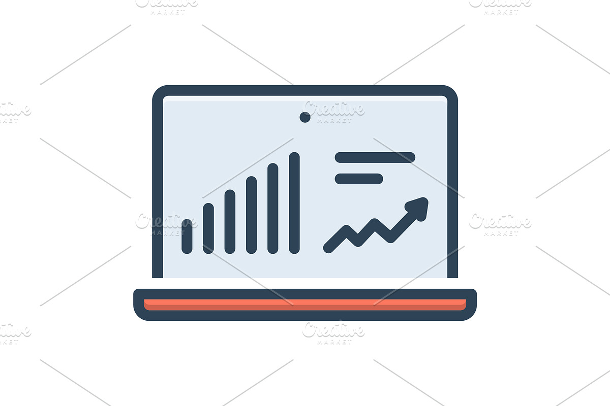 Statistics marketing color icon, a Duotone Icon by Creative priyanka