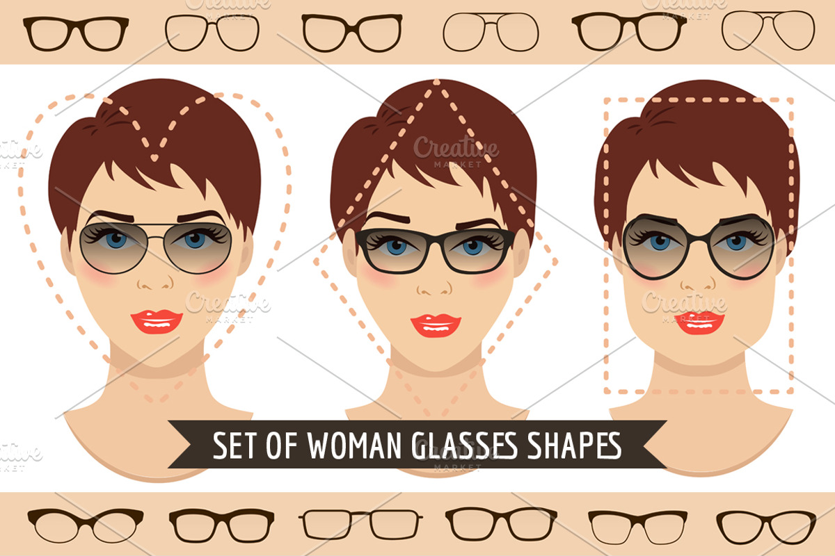 Woman sunglasses shapes. 9 sets., a Decorative Illustration by Cheremuha (Photo 1 of 4)