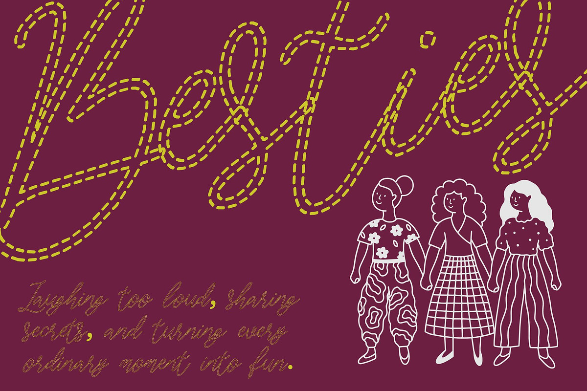 Gilkey Dashed, a Script Font by Craft Supply Co. (Photo 5 of 8)
