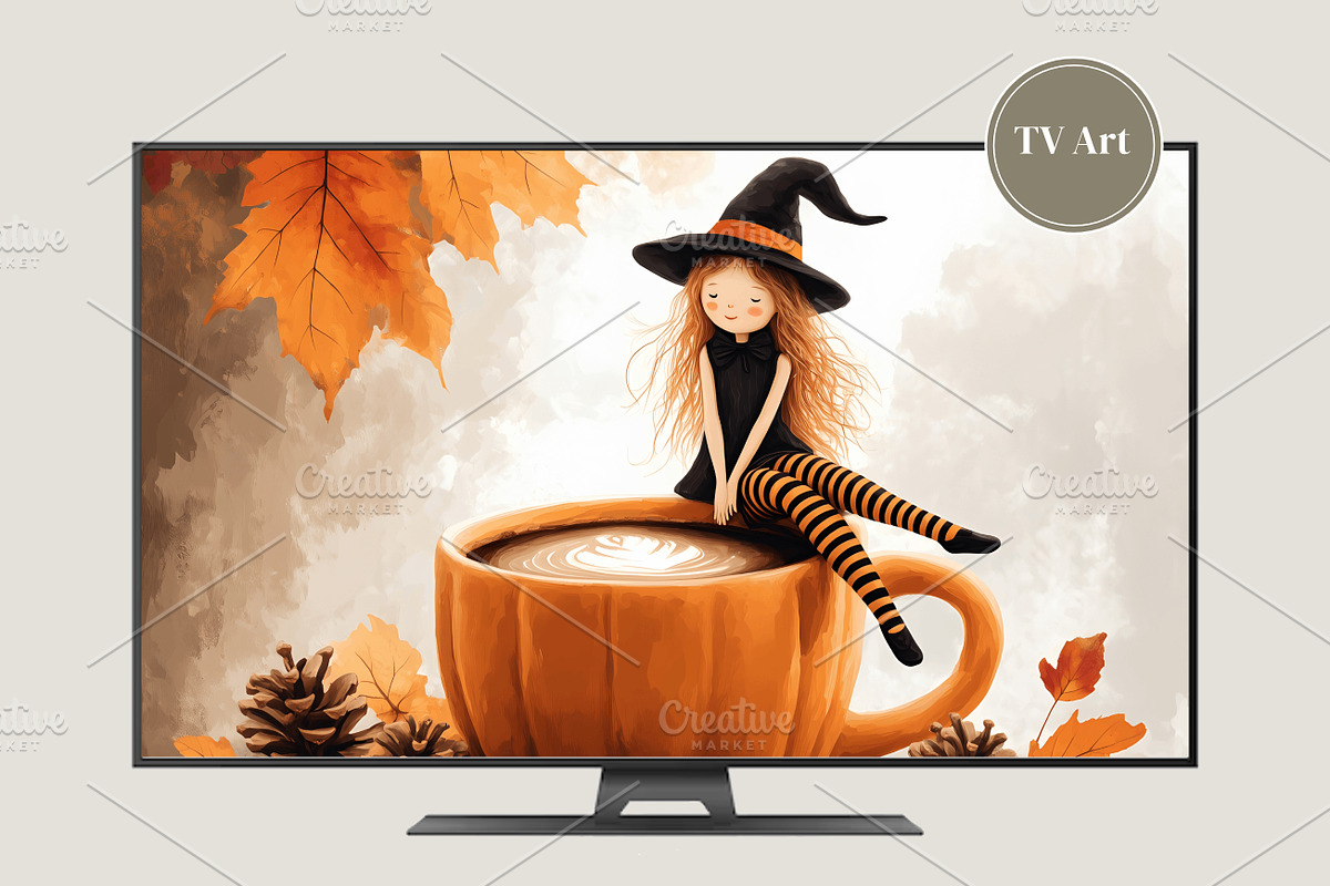 Autumn Witch on Pumpkin Cup, a Seasonal Illustration by Floraphoria (Photo 10 of 14)