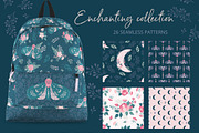 Celestial Florals Pattern & Clipart, an Illustration by Cozy pattern shop (Thumbnail 4 of 10)