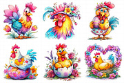 Floral Chicken Easter Hen Clipart, an Illustration by Daily.Designs (Thumbnail 4 of 8)