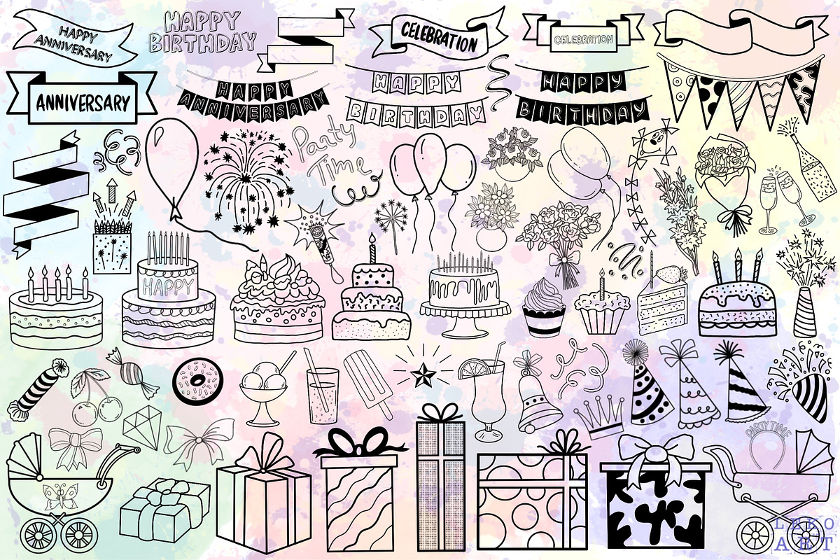 Celebration SVG doodles, an Illustration by LekoArt (Photo 2 of 5)