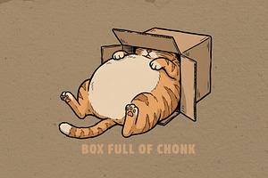 Box Full Of Chonk, an Animal Illustration by Vectorlina