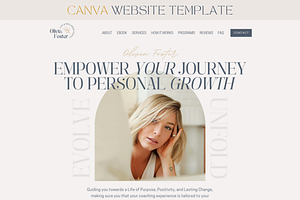 Coaching Website Template for Canva, a Landing Page Template by vectorocean
