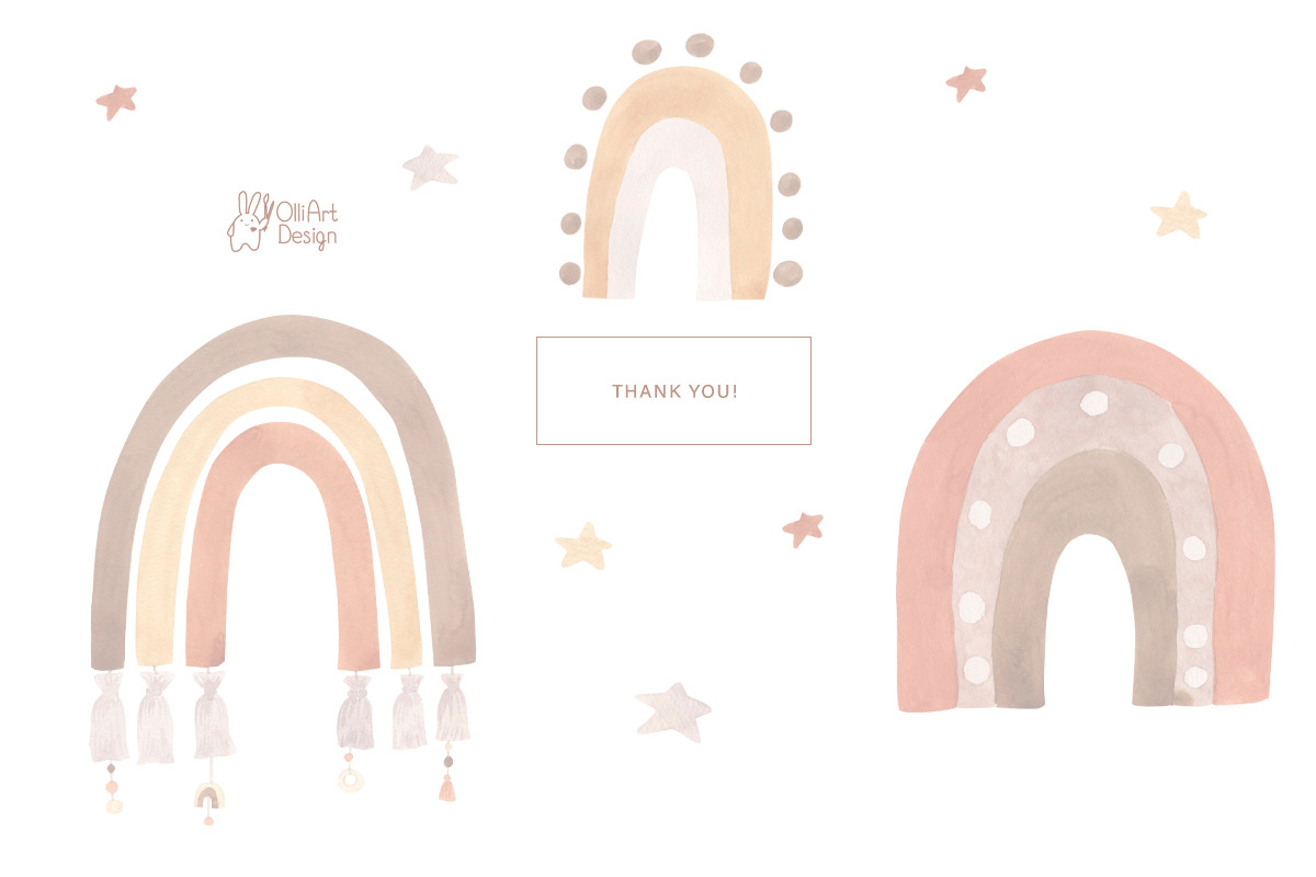 BOHO NURSERY clipart. Watercolor, an Animal Illustration by OlliArtDesign (Photo 11 of 11)