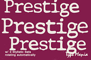Prestige TM – Organic Typewriter, a Serif Font by Type Mania (Thumbnail 1 of 11)