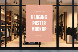 Hanging Store Poster Mockup PSD, an Advertising Mockup by graphypix