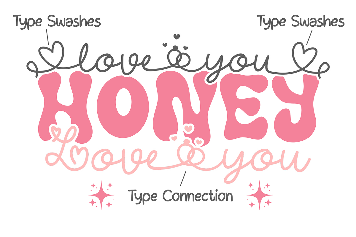 Love You Honey - Valentine Duo Font, a Handwritten Font by Brown Cupple (Photo 2 of 13)