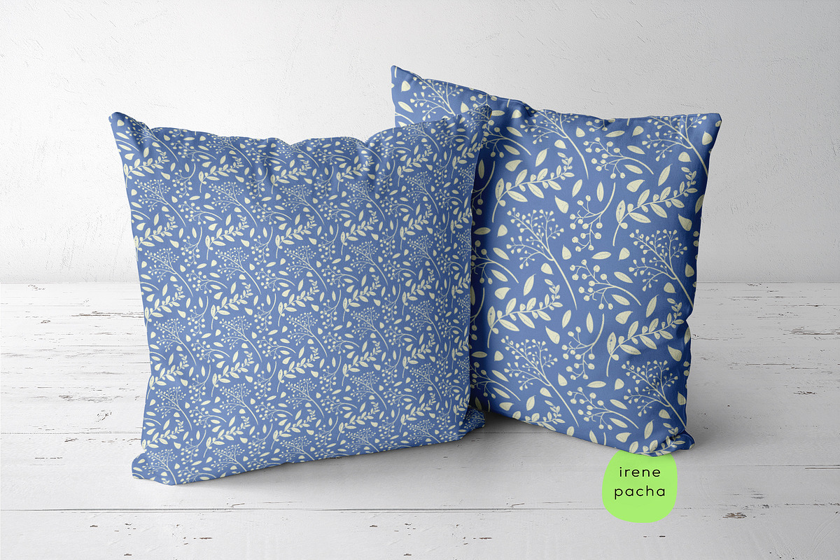 Blue and White Patterns Bundle, a Pattern Graphic by irenepachadesign (Photo 4 of 6)
