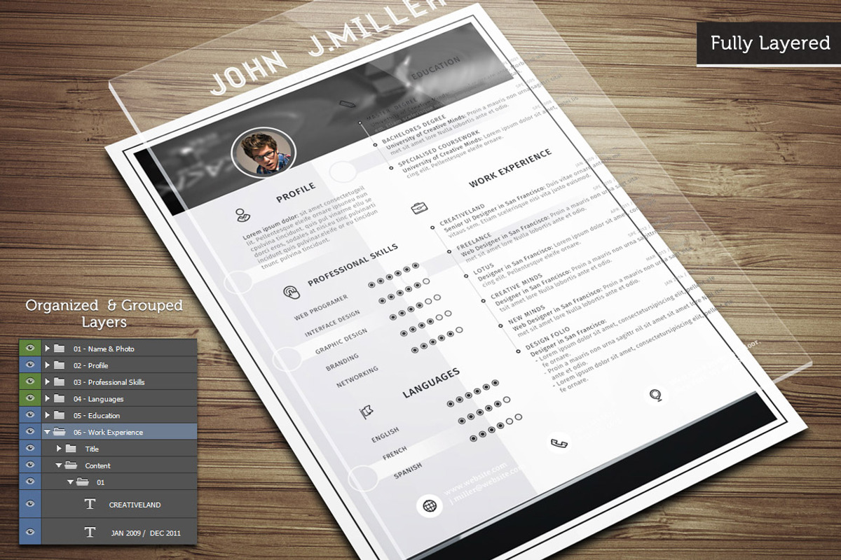 The X, a Resume Template by CodePower (Photo 4 of 5)