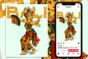 Balinese Dancer, a Person Illustration by regalDRAW