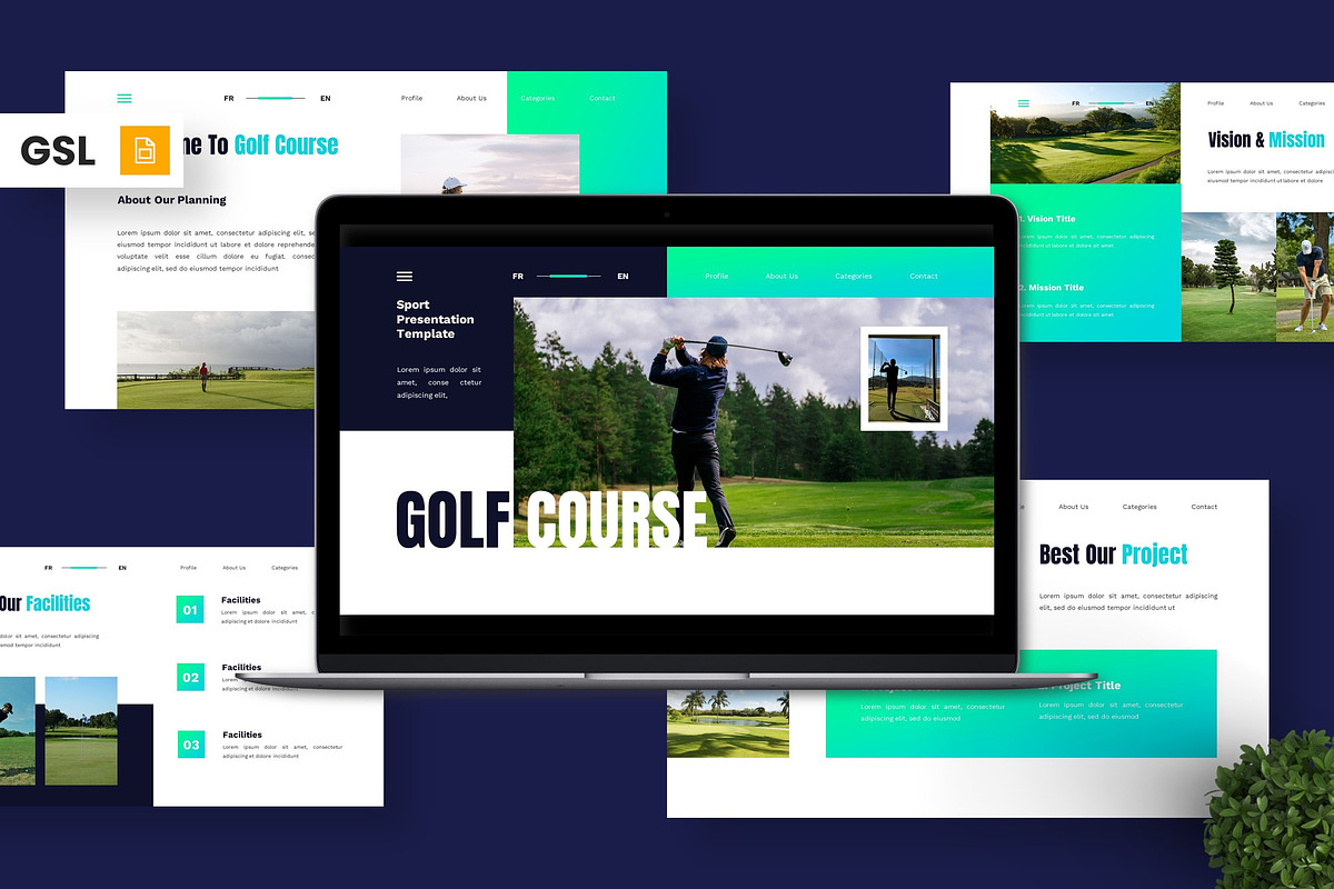 Golf Course - Sport Google Slide, a Presentation Template by Deepslide Studio (Photo 1 of 6)
