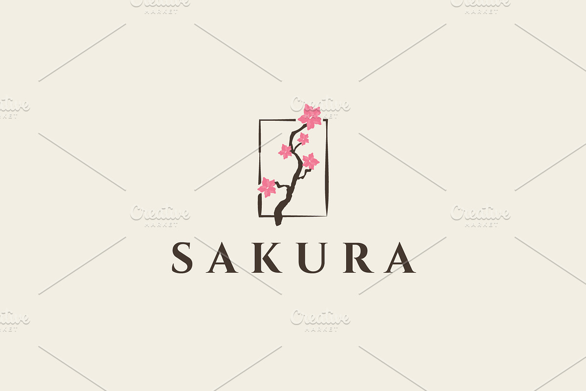 Sakura icon template illustration, a Branding & Logo Template by Dyn Studio (Photo 1 of 2)