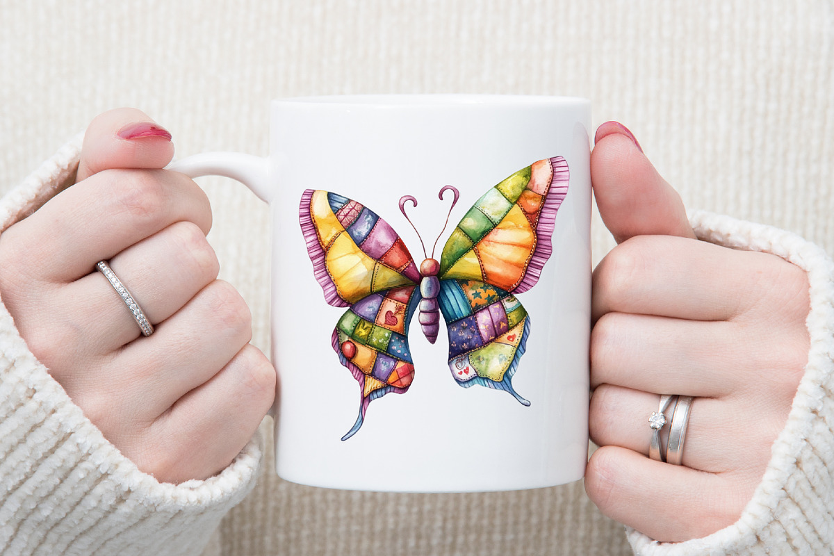 Christmas Colorful Butterfly Patchwo, an Illustration by Sublimation Artist (Photo 5 of 6)