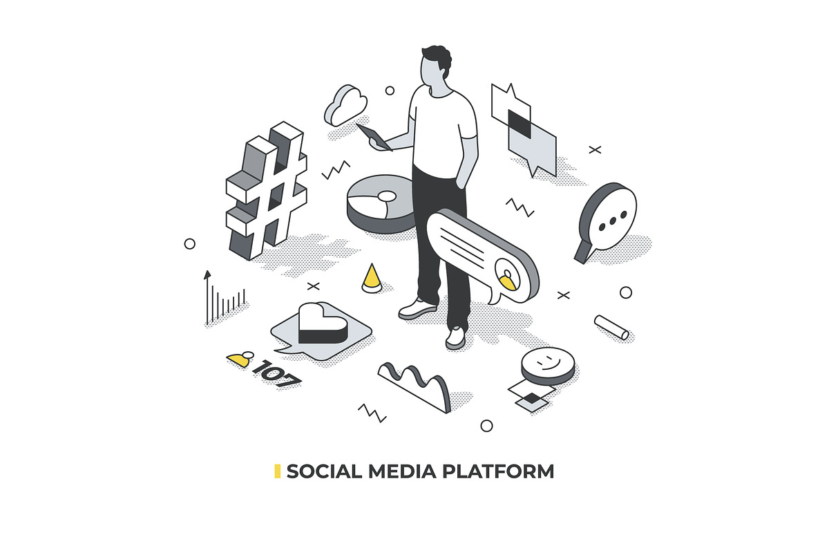 Isometric Lines Illustrations Set, a Person Illustration by Rassko (Photo 6 of 12)