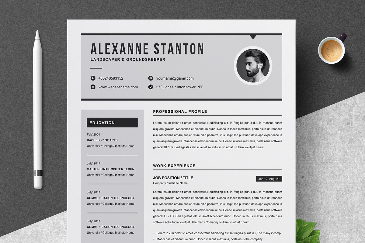 Resume Template, a Resume Template by ResumeInventor (Photo 1 of 6)