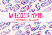 21 Month Watercolors Graphics, a Decorative Illustration by Violet LeBeaux (Thumbnail 1 of 3)