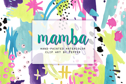 Bright Abstract Watercolor Clipart